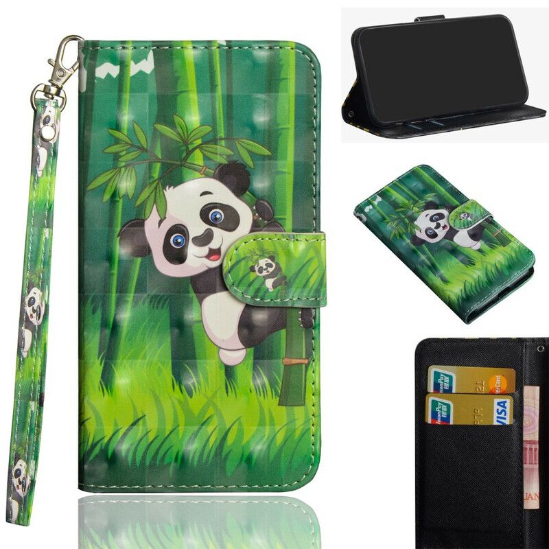 Flipové Puzdro iPhone 12 Mini Panda A Bambus
