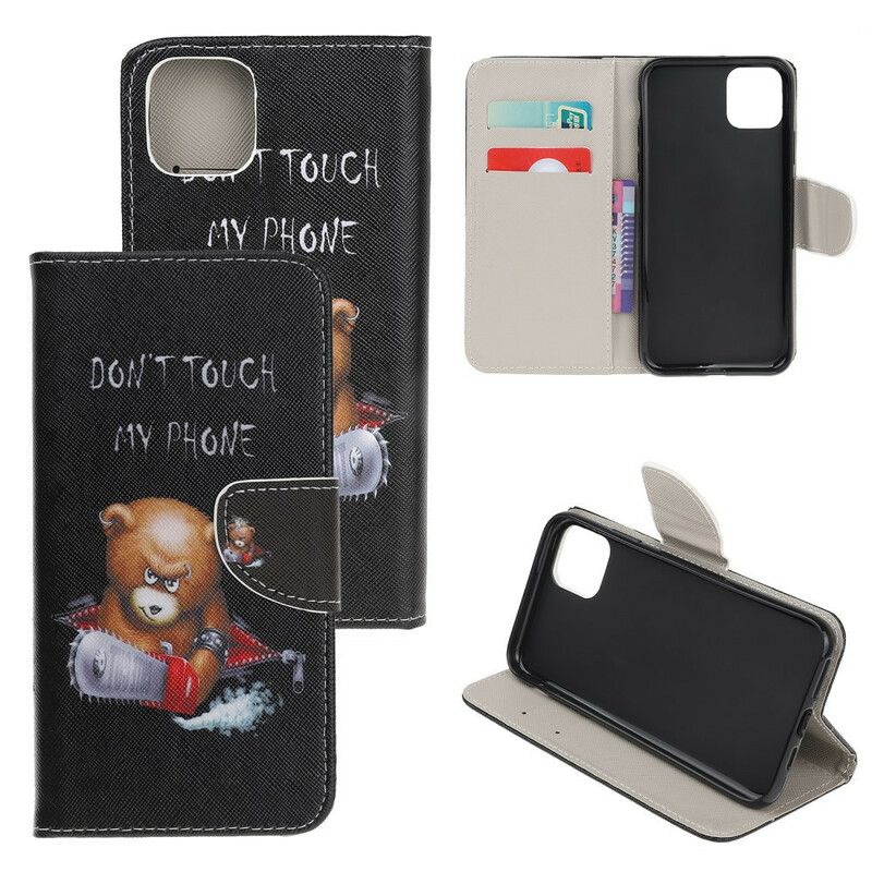 Kožené Puzdro iPhone 12 Mini Nebezpečný Medveď