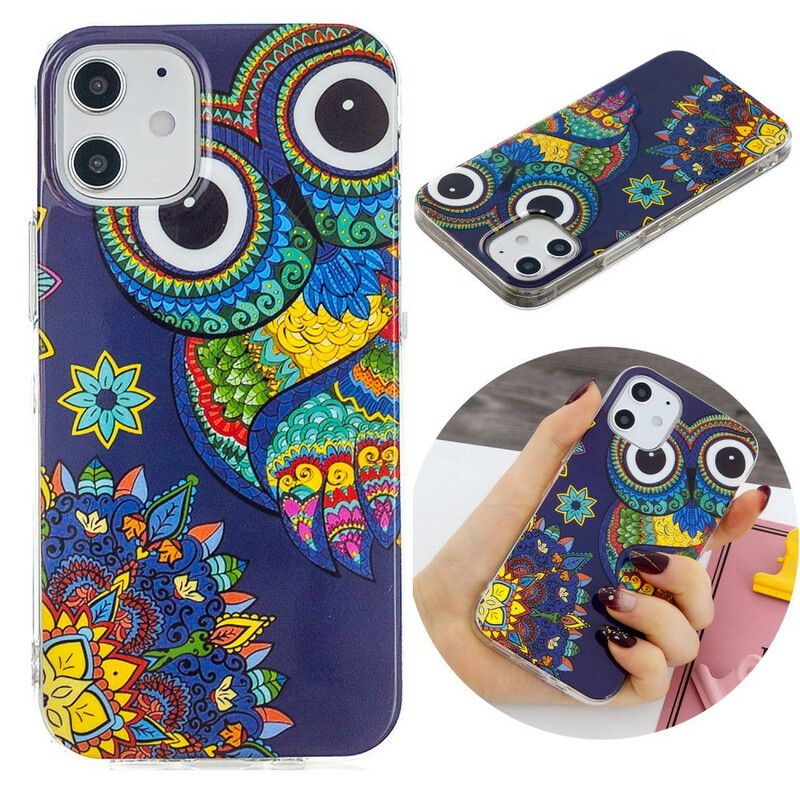 Kryt iPhone 12 Mini Fluorescenčná Mandala Sova