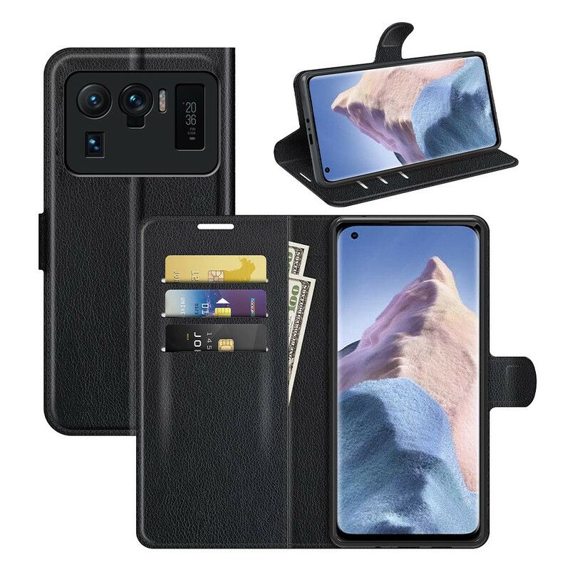 Kožené Puzdro Xiaomi Mi 11 Ultra Klasický Kožený Efekt Litchi