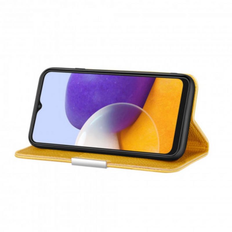 Flipové Puzdro Samsung Galaxy A22 5G Kožené Puzdro Umelá Koža Litchi Ultra Chic