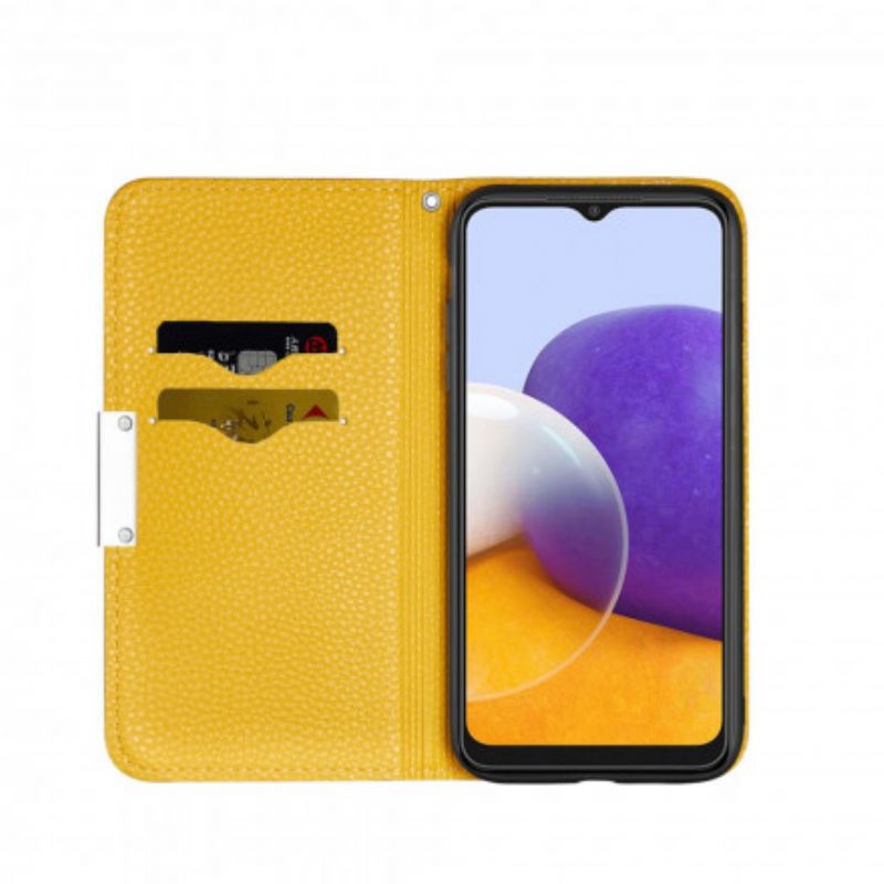 Flipové Puzdro Samsung Galaxy A22 5G Kožené Puzdro Umelá Koža Litchi Ultra Chic
