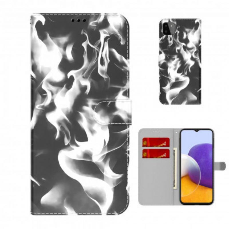 Kožené Puzdro Samsung Galaxy A22 5G Abstraktný Vzor