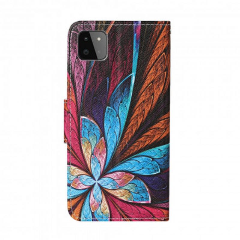 Kožené Puzdro Samsung Galaxy A22 5G Farebné Obliečky So Šnúrkou