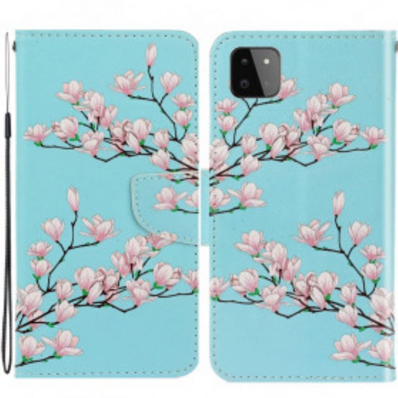 Kožené Puzdro Samsung Galaxy A22 5G Strappy Krík