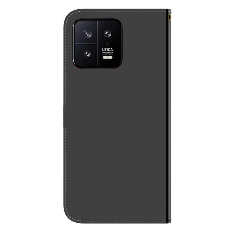 Flipové Puzdro Xiaomi 13 Umelá Zrkadlová Koža S Remienkom