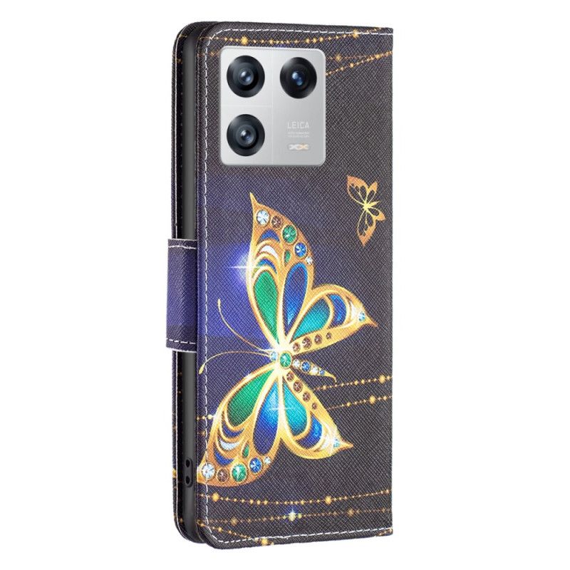 Flipové Puzdro Xiaomi 13 Zlaté Motýle