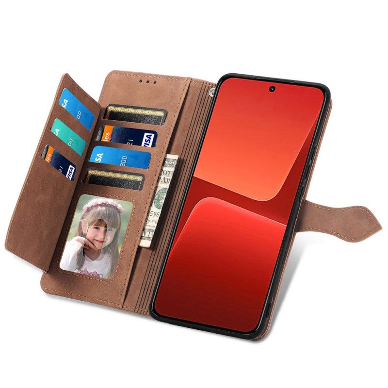 Kožené Puzdro Xiaomi 13 Čipkovaná Peňaženka Na Mince