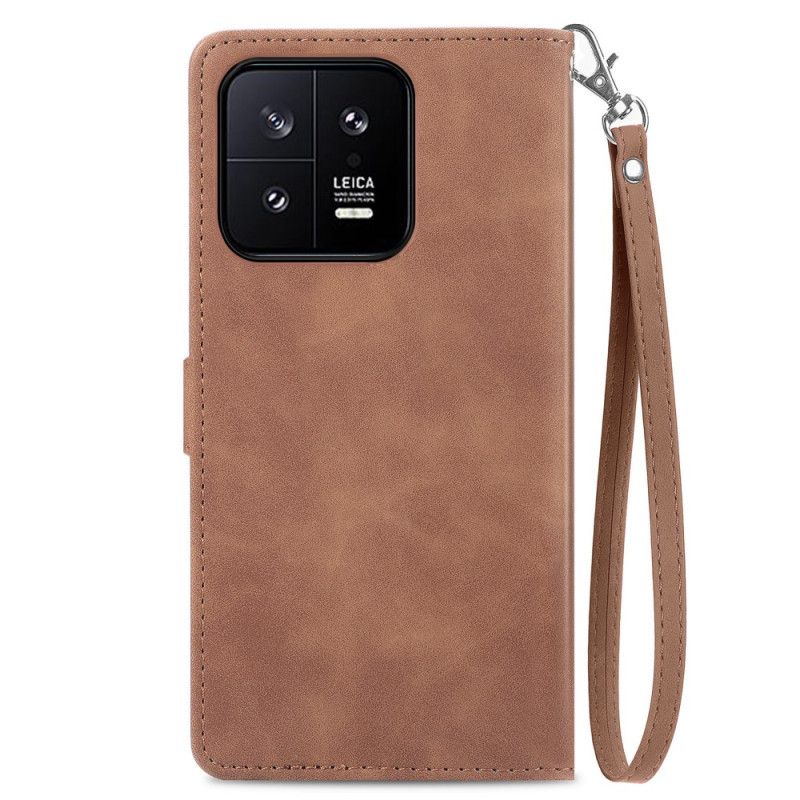 Kožené Puzdro Xiaomi 13 Čipkovaná Peňaženka Na Mince