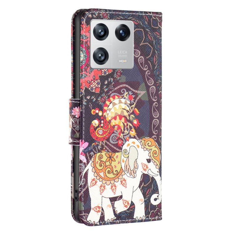 Kožené Puzdro Xiaomi 13 Kmeňový Slon