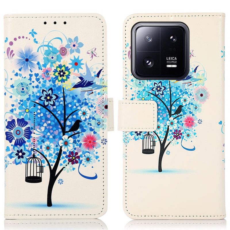 Kožené Puzdro Xiaomi 13 Kvitnúci Strom