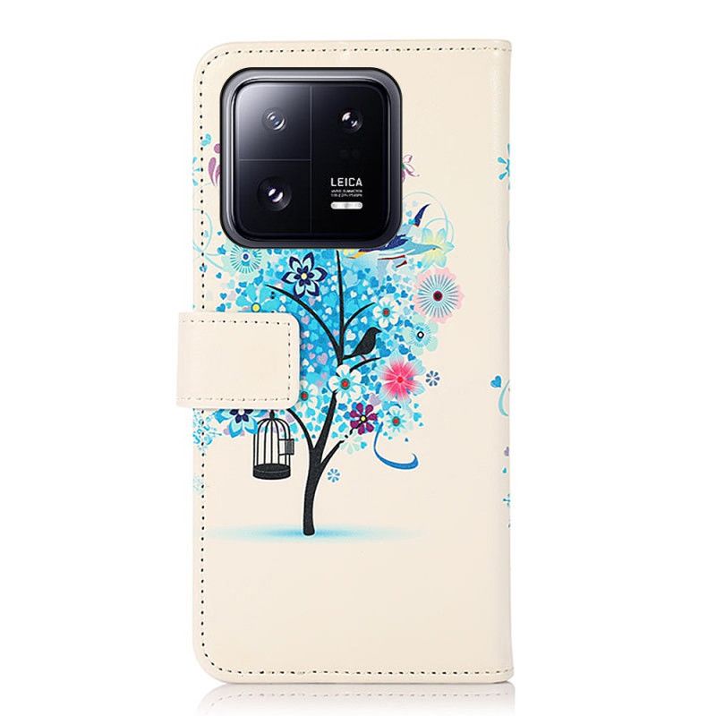 Kožené Puzdro Xiaomi 13 Kvitnúci Strom
