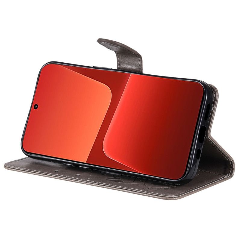 Kožené Puzdro Xiaomi 13 Mačka A Včielka So Šnúrkou