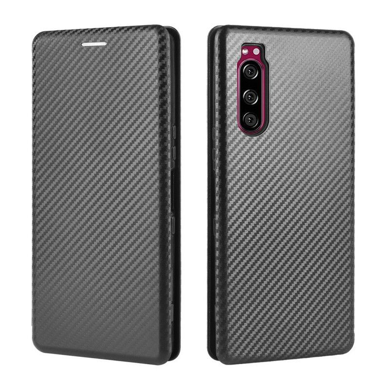 Flipové Puzdro Sony Xperia 5 II Kožené Puzdro Farebný Uhlíkový Silikón