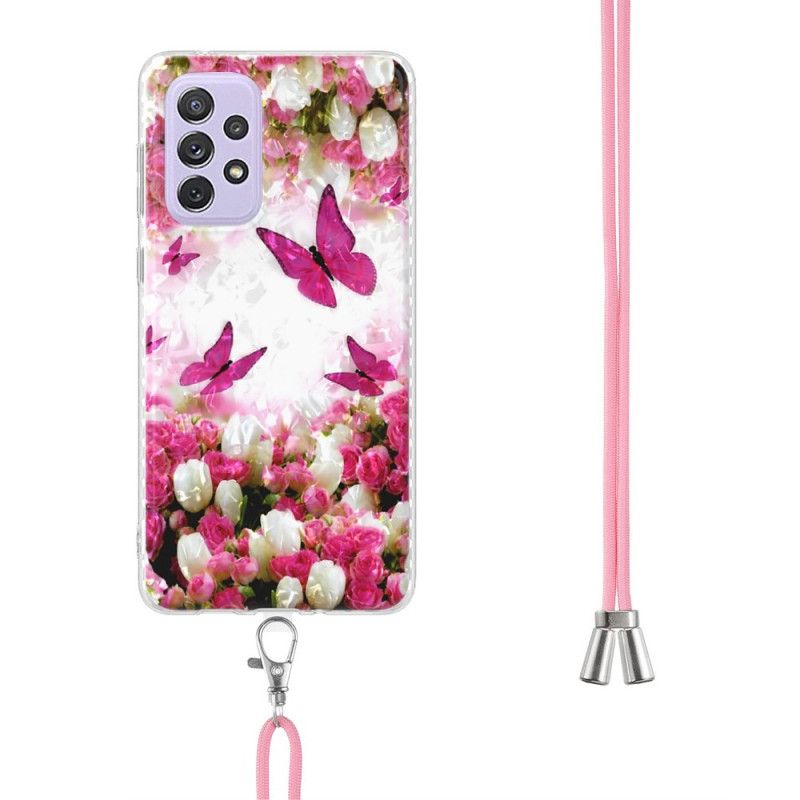 Kryt Samsung Galaxy A23 5G So Šnúrou Butterflies Cord