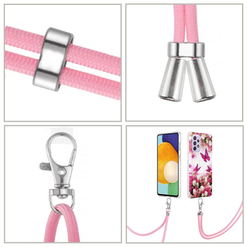 Kryt Samsung Galaxy A23 5G So Šnúrou Butterflies Cord