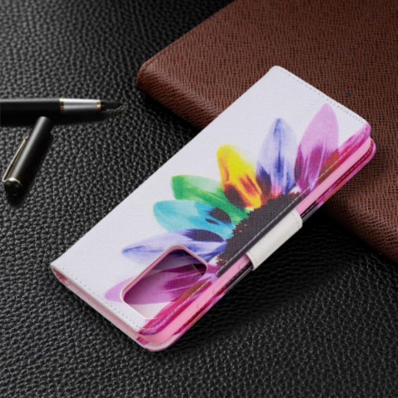 Kožené Puzdro Samsung Galaxy A72 4G / A72 5G Akvarelový Kvet