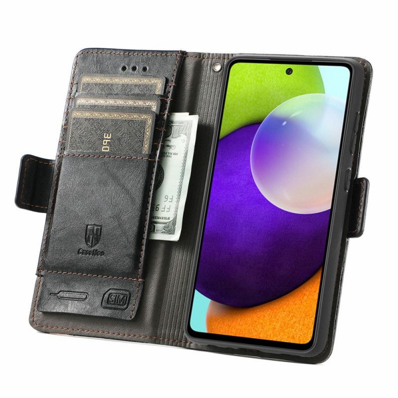Kožené Puzdro Samsung Galaxy A72 4G / A72 5G Dvojfarebná Dvojitá Spona Caseneo