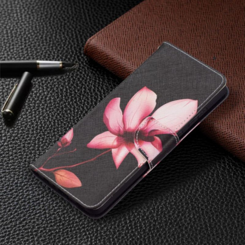 Kožené Puzdro Samsung Galaxy A72 4G / A72 5G Ružový Kvet