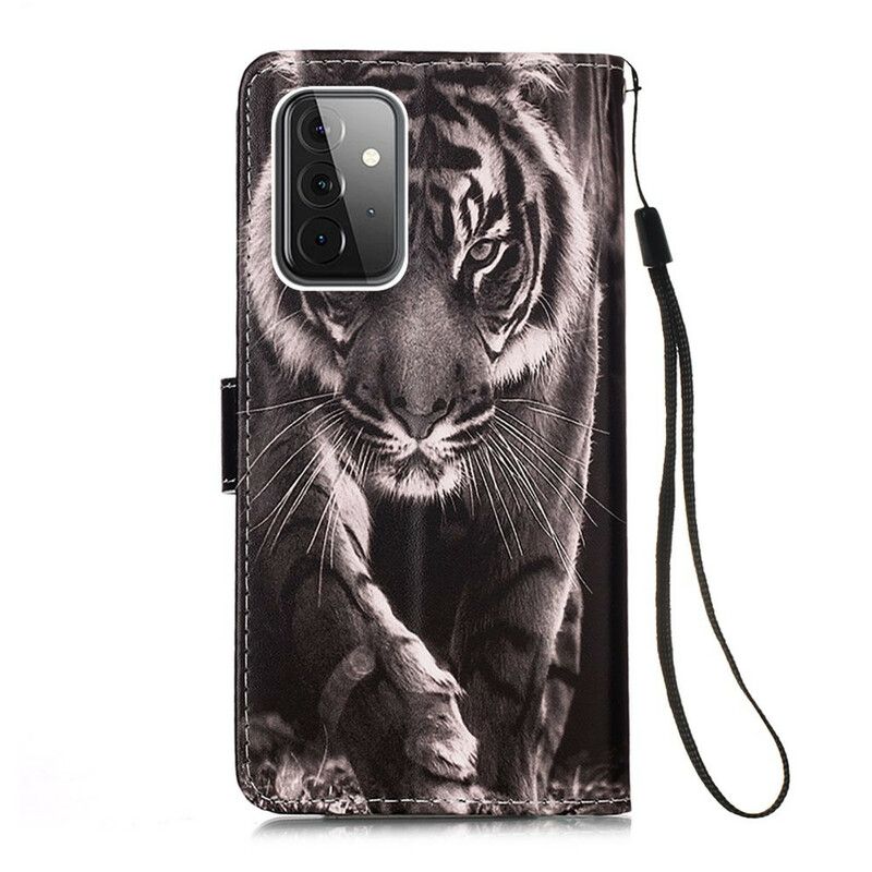 Peňaženkový Kryt Samsung Galaxy A72 4G / A72 5G Nočný Tiger