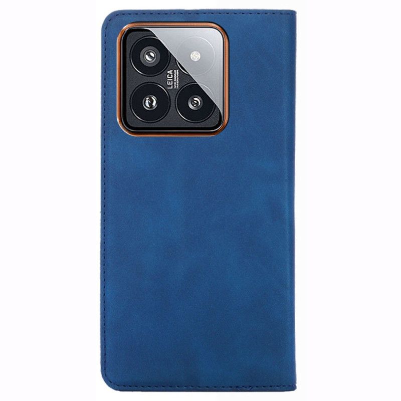 Flipové Puzdro Xiaomi 14 Pro Kryt Na Mobil Semišový Efekt