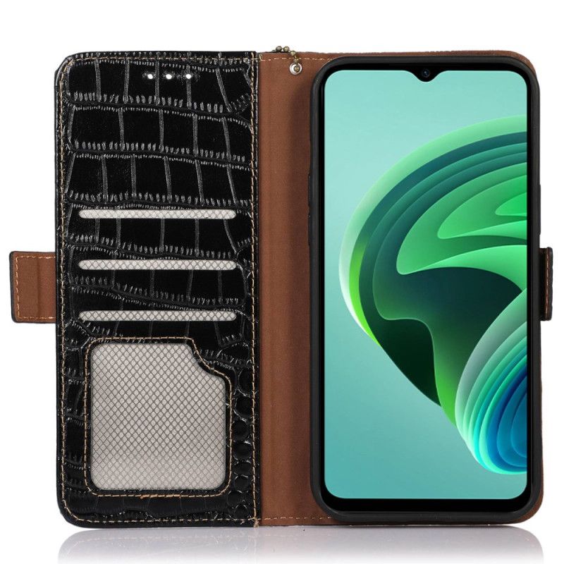 Kožené Puzdro Xiaomi 14 Pro Kryt Na Mobil Krokodília Textúra S Rfid Blokovaním