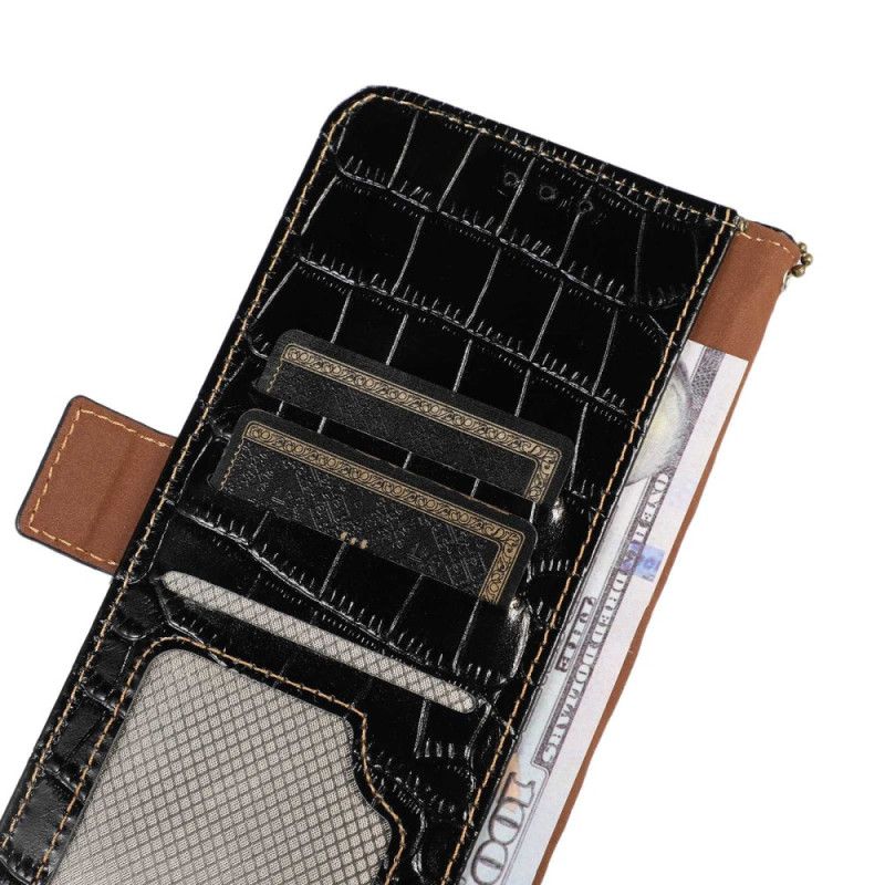 Kožené Puzdro Xiaomi 14 Pro Kryt Na Mobil Krokodília Textúra S Rfid Blokovaním