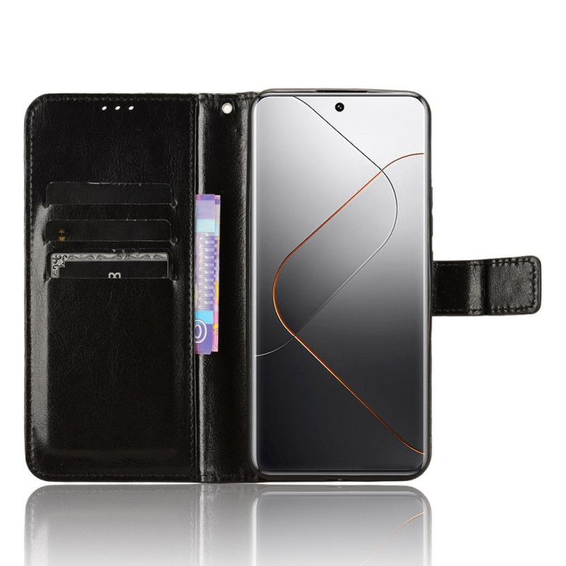 Puzdro Na Xiaomi 14 Pro Krikľavá Umelá Koža S Remienkom