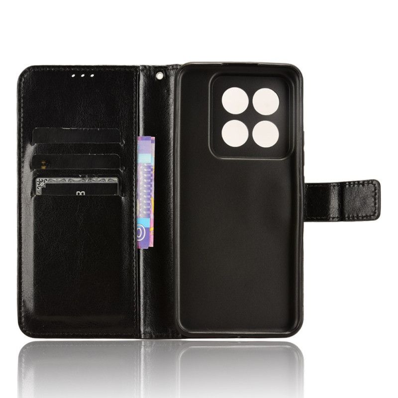 Puzdro Na Xiaomi 14 Pro Krikľavá Umelá Koža S Remienkom