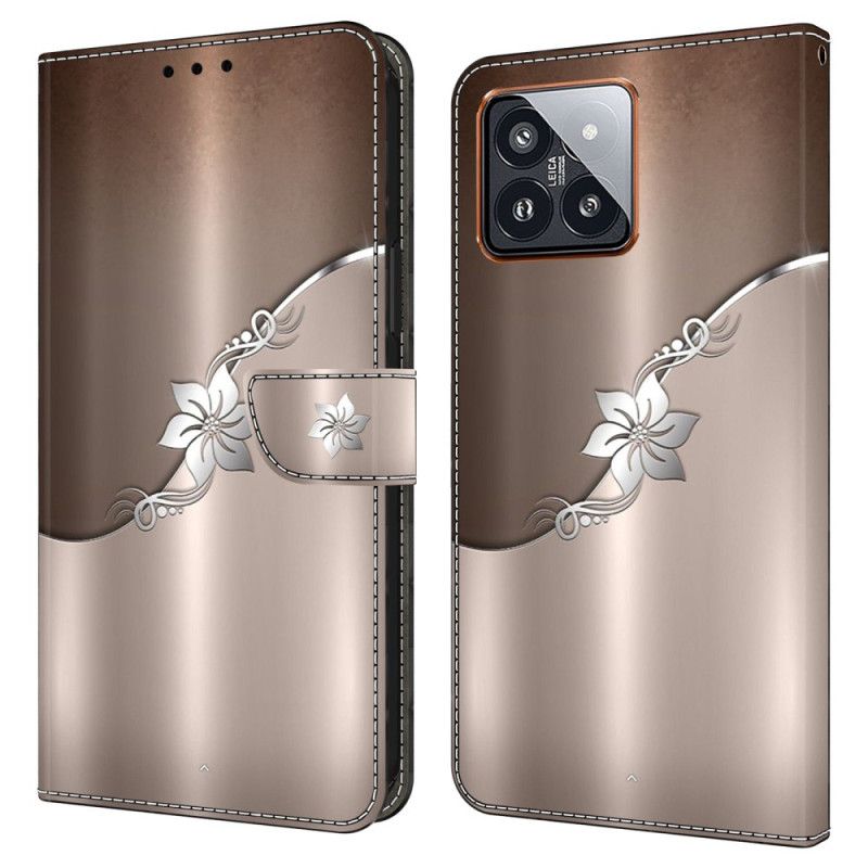 Puzdro Xiaomi 14 Pro Strieborný Kvet