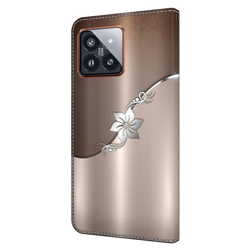 Puzdro Xiaomi 14 Pro Strieborný Kvet