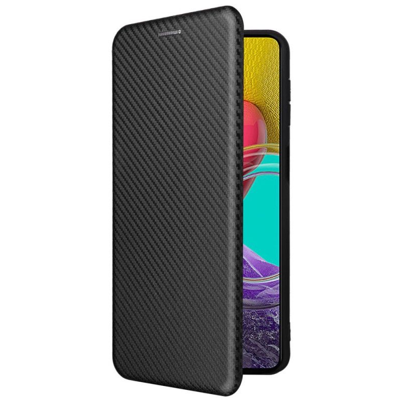 Flipové Puzdro Samsung Galaxy M53 5G Kožené Puzdro Uhlíkové Vlákno