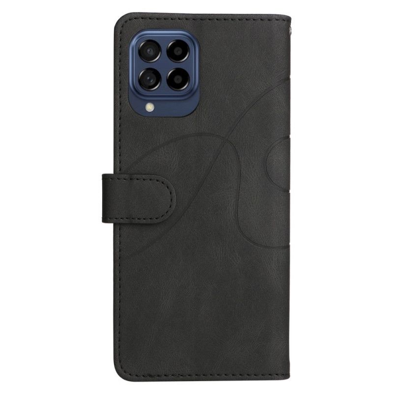 Kožené Puzdro Samsung Galaxy M53 5G Dvojfarebný Remienok