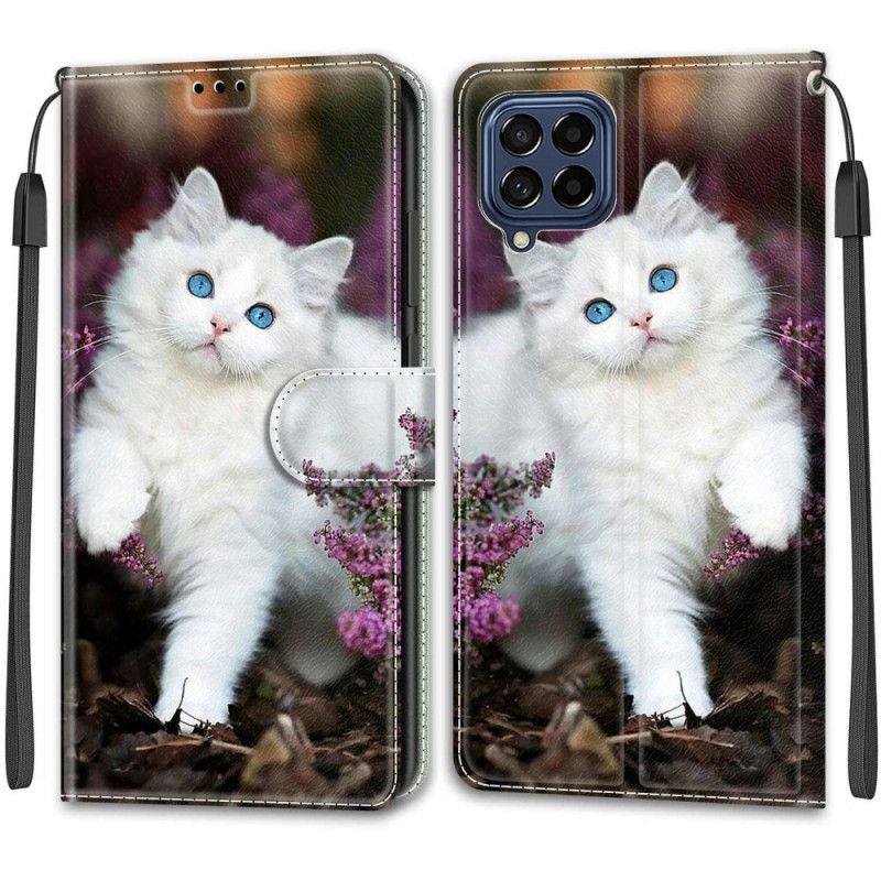 Kožené Puzdro Samsung Galaxy M53 5G Tangá Cat Fan