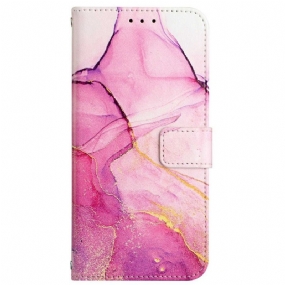 Peňaženkový Kryt Samsung Galaxy M53 5G Mramor So Šnúrkou