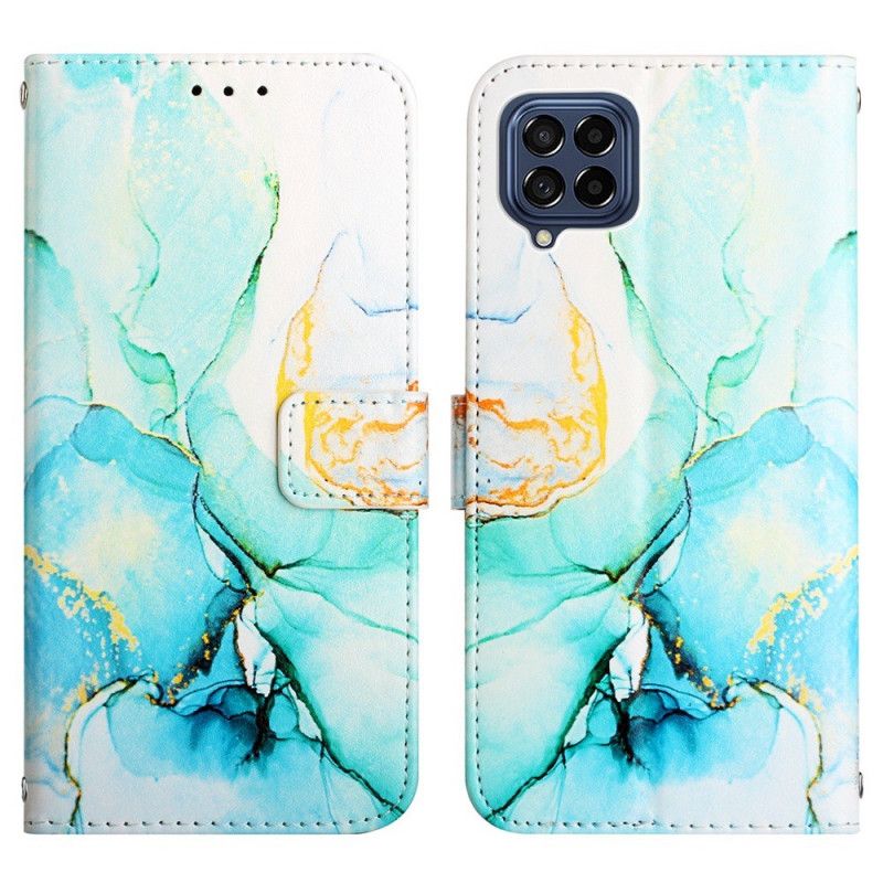 Peňaženkový Kryt Samsung Galaxy M53 5G Mramor So Šnúrkou