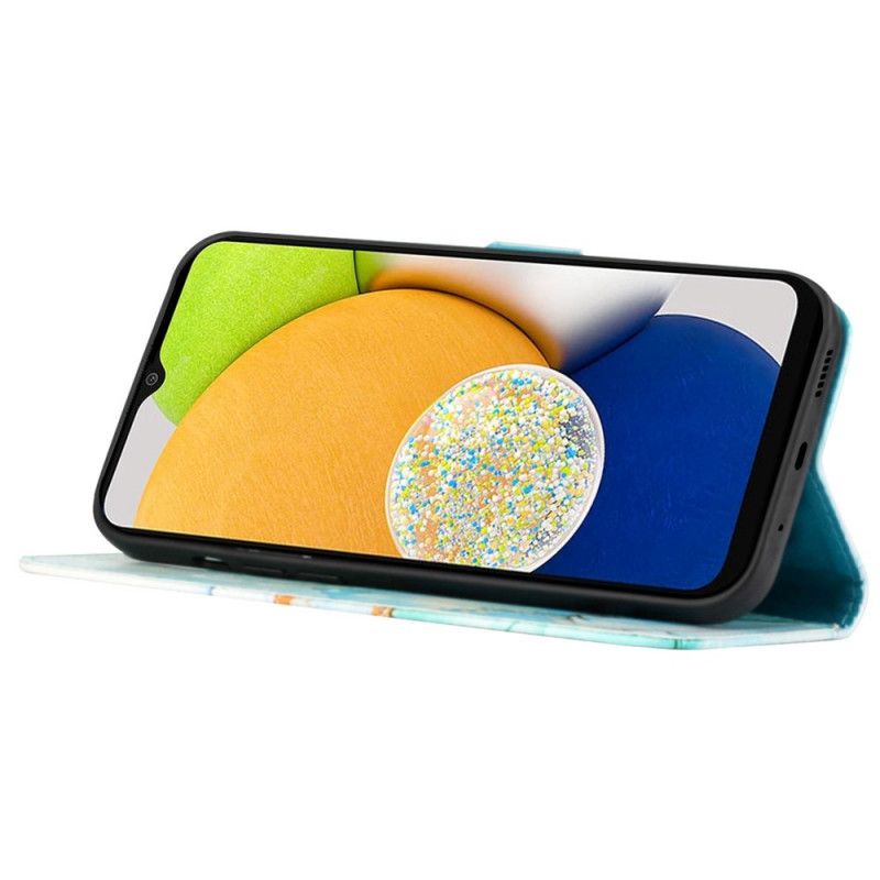 Peňaženkový Kryt Samsung Galaxy M53 5G Mramor So Šnúrkou