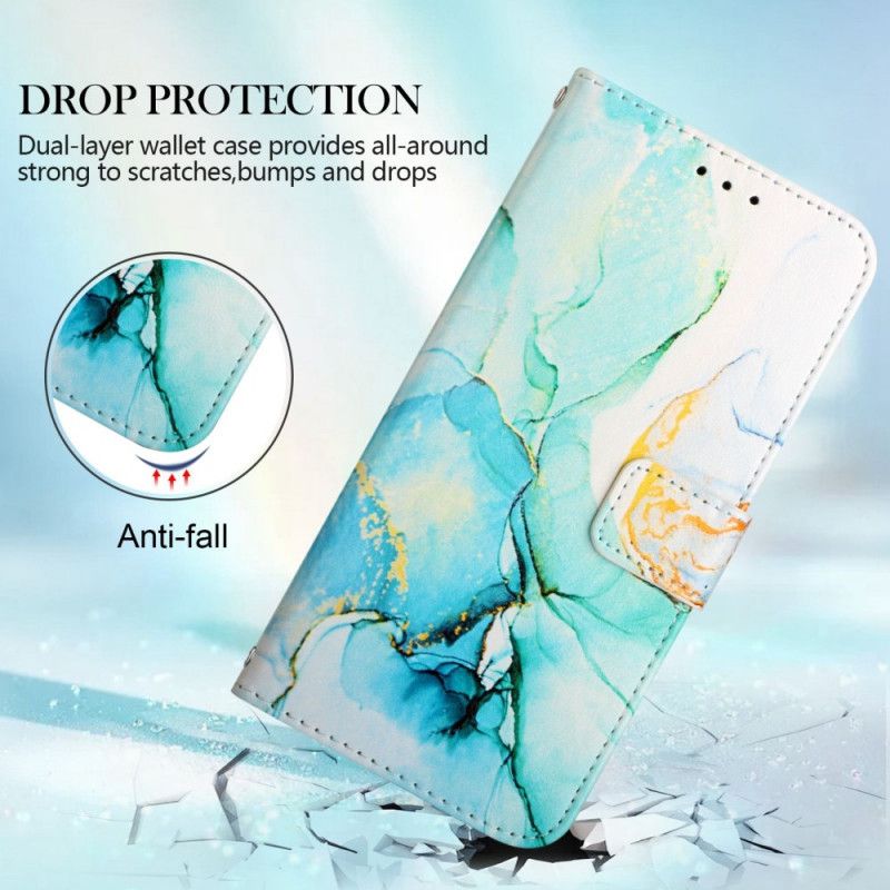 Peňaženkový Kryt Samsung Galaxy M53 5G Mramor So Šnúrkou