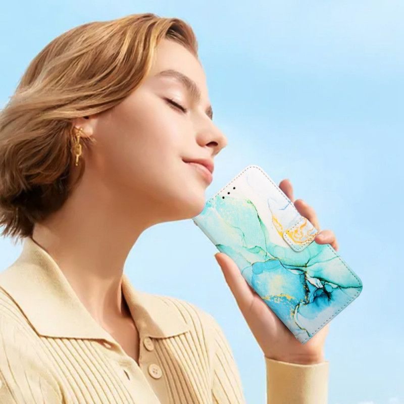 Peňaženkový Kryt Samsung Galaxy M53 5G Mramor So Šnúrkou