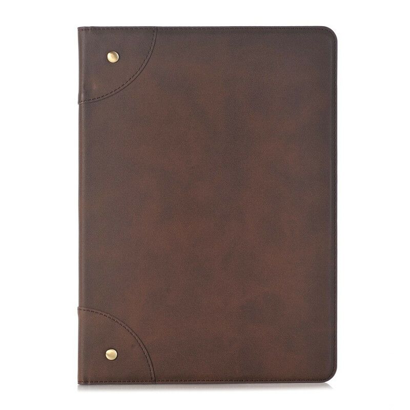 Flipové Puzdro iPad 10.2" (2020) (2019) Retro Kožený Efekt S Nitmi