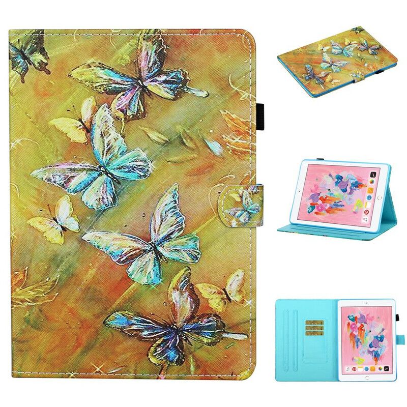 Kožené Puzdro iPad 10.2" (2020) (2019) Maľované Motýle