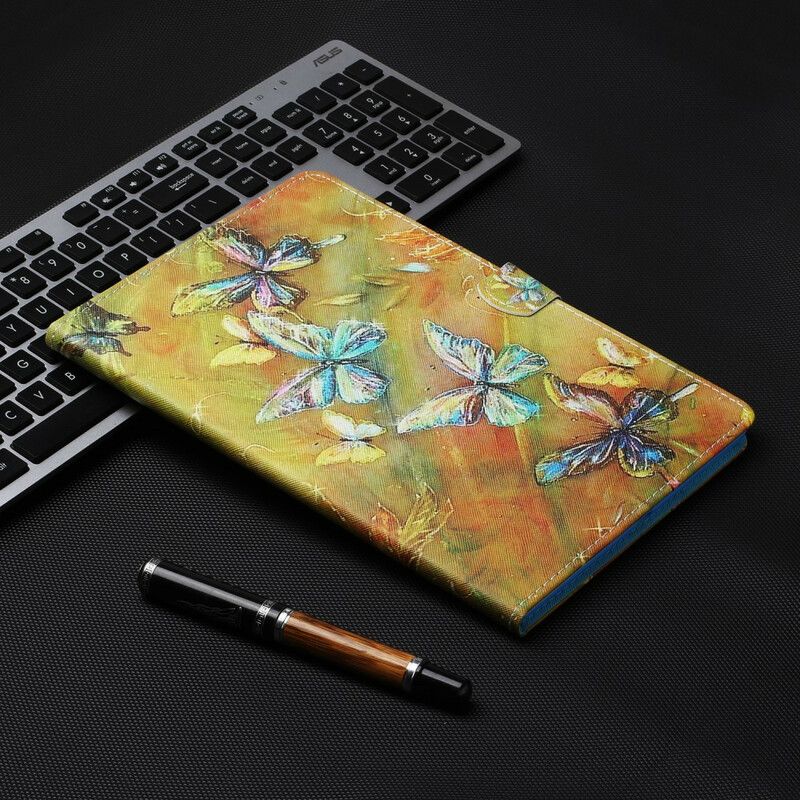 Kožené Puzdro iPad 10.2" (2020) (2019) Maľované Motýle
