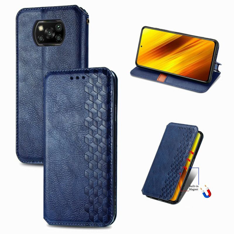 Flipové Puzdro Poco X3 / X3 Pro / X3 NFC Kožené Puzdro Textúra Diamantového Efektu Kože