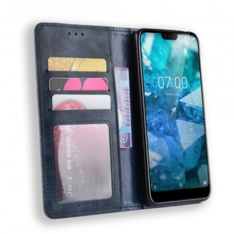Flipové Puzdro Nokia 7.1 Kožené Puzdro Štylizovaný Efekt Vintage Kože