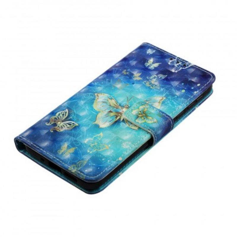 Flipové Puzdro Nokia 7.1 Zlaté Motýle