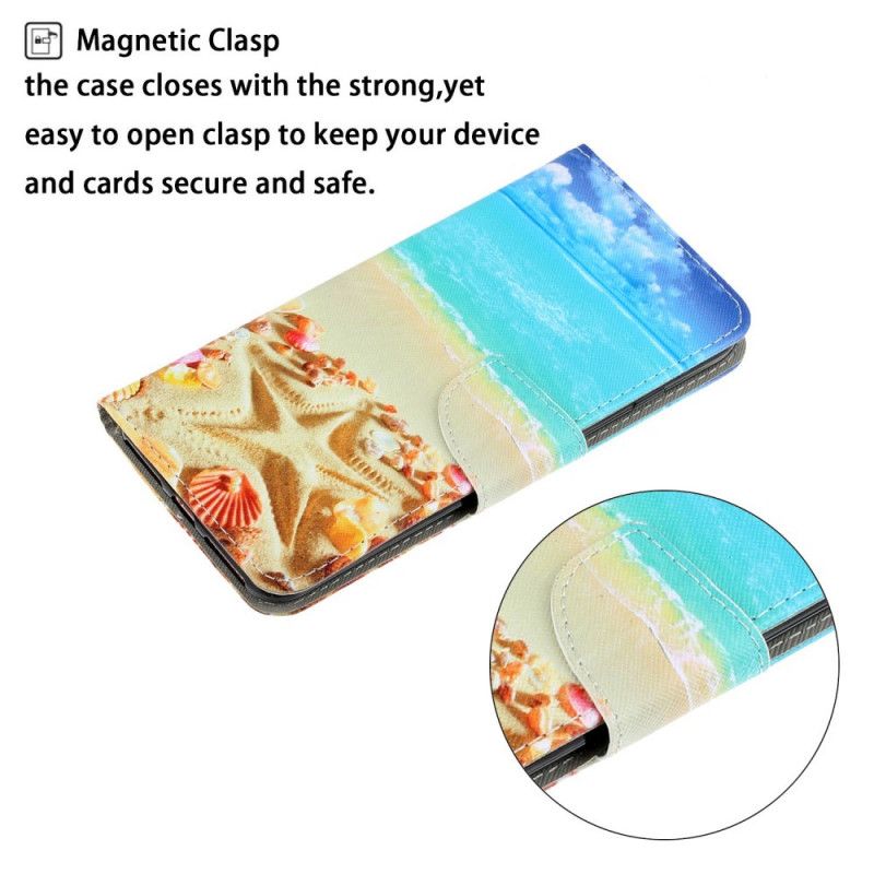 Flipové Puzdro Xiaomi Redmi Note 11 Pro Plus 5G Pláž Lanyard
