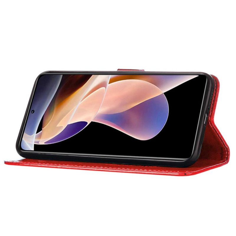 Kožené Puzdro Xiaomi Redmi Note 11 Pro Plus 5G Dizajn Motýľa So Šnúrkou