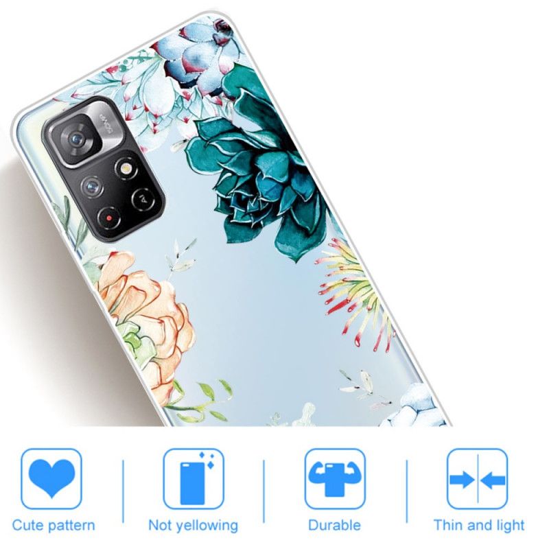 Kryt Xiaomi Redmi Note 11 Pro Plus 5G Bezšvové Akvarelové Kvety