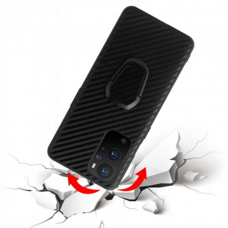 Kryt OnePlus 9 Pro Čierny Trblietavý Prsteň-podpora
