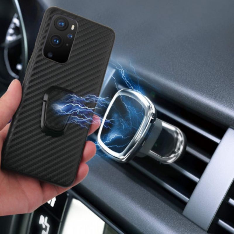 Kryt OnePlus 9 Pro Čierny Trblietavý Prsteň-podpora
